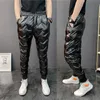 2022 Nieuwe Mannen Glanzende Winter Benedenbroek Dikke Warme Joggingbroek Casual Broek Slanke Outdoor Winddicht Waterdicht Cott Broek O9qL #