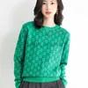 Designer Women's Sweater 24SS New Women's Thin Wool tröja Långärmad inre layover Pullover Vintage Loose Top