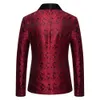 Red cashew flower jacket mens wedding party dress jacket white blue black jacket S M L XL XXL 240326