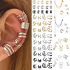 Hoop Huggie Lats silverbladklippörhängen lämplig för kvinnors kreativitet Enkla C -ärmar Non Perforated Ear Clip Set Trendy Jewelry Gifts 24326
