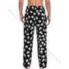 Erkekler Gevşek Uyku Pantolon Pijama Geometrik Serin Halen Kafatasları LG Lounge Dips Sıradan Homewear 95d4#