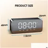 Portable Speakers Mini Wireless Bluetooth Speaker Small Alarm Clock Bass Music Fm Radio Tfcard Digital Watch Led Electronic Drop Del Otbyo