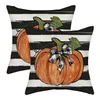 Cushion/Decorative Pillow Fall Ers 18X18 Orange Watercolor Pumpkin Decor Throw Pillows Case For Couch Autumn Harvest Indoor Outdoor Dh7Rw