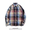 Men's T Shirts Men Shirt Plaid Regular Slim Soft Top Business Uniform Casual Vintage Comfortable Cotton Blend Fashion