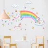 Adesivi Adesivi murali unicorno per bambina Ragazza Nuvole Stella Arcobaleno Decalcomania Camera da letto Decorazione camera dei bambini fai da te Poster artistico Carta da parati per bambini