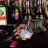 Orologi da uomo Movimento a catena Excalibur Automatico Cassa da 46 mm Cinturino in caucciù con doppia ruota volante Tecnologia perforata per ottenere B2O0