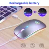 Souris 2.4G souris sans fil silencieuse 1600DPI RGB LED souris de jeu rétro-éclairé pour Macbook Pro Xiaomi Lenovo ordinateur ergonomique PC Gamer souris