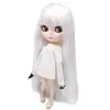 ICY DBS Blyth Doll Series No280BL136 Capelli lisci bianchi con frangia viso bianco corpo articolare 16 bjd 240311