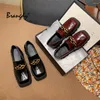 Dress Shoes Brangdy Genuine Leather Women Spring 2024 Fashion Round Head Bow Girl Thick Heel British Style Loafers