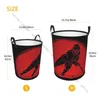 Laundry Bags Basket Round Dirty Clothes Storage Foldable Ice Hockey Player Hamper Organizer