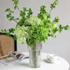 Green Artificial Hortensia Fleurs Branches Décoration Arrangement de mariage Fleurs d'hydratange comme un vrai décor Bouquet de mariée 3pcs 240318