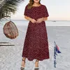 Abiti lunghi stampati floreali da donna estivi taglie forti Abiti lunghi casual senza maniche da spiaggia Boho Abiti 240321