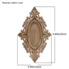 Decorative Figurines Unpainted European Clear Wood-Carved Applique Onlay Picture Frame Discs Decor Wooden For Wedding Door Home 25 X 15Cm