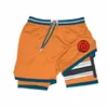 Mannen Anime Gym Shorts 2 In 1 Bilaag Sneldrogende Running Korte Broek Workout Jogging Prestaties Sport Shorts Zomer M0xY #