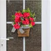 装飾的な花美しい鉢植えの植物屋内装飾ウェディングパーティーのための天然と緑の人工花のバスケット装飾