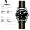 RDUNAE Retro Herrenuhren Quarzuhr für Männer G10 Militär Armee Hommage Mineralglas Edelstahl 50M Armbanduhr RA03 240315