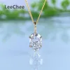 Pendant Necklaces 18K Gold Moissanite Pendant Real Au750 Necklace 1.5CT 6*8MM Oval Lab Diamond Fine Jewelry for Girl Party Gift with CertificateC24326