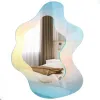 Mirrors Rainbow Acrylic Mirror Wave Shape Rainbow Asymmetrical Wall Mirror Clear Image Charming Mirrors For Living Room Bedroom Entryway