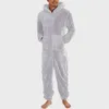 hommes nouveaux pyjamas à capuche chauds hiver adultes combinaisons décontractées couple couple zipper mollet mollet slim vêtements de sommeil en une pièce salon de sommeil y4mx #