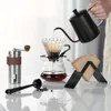 4PCS / 5PCS / 6PCS / 7PCS Dessin Drawed Pot Set, Hand Grinder Hine, Ensemble complet de petits outils de broyage de grains de café, utilisation domestique