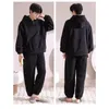 Män pyjamas förtjockar flanell blixtlås set koreansk LG Sleeve Cardigan Coral Veet Home Clothes Stor storlek Höst Vinter Sleepwear D8RA#