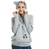 Kinderwagen-Sweatshirt, Katzen-Hoodie, Haustier-Beutel-Hoodie, lässig, Unisex, Übergröße, Katze, Känguru, Tasche, Kapuzenpullover, Haustier-Tragepullover