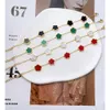 Luxury Designer Brand Armband Single Side rostfritt stål Fyra bladklöver för kvinnliga smyckekatalog