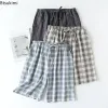 100% odzież domowa luźna design botki botki dna podwójna męska mężczyzna nowa 2023 Sleep do domu Pajama Men's Shorts Casual Plaid n4st#