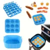 1set, Premium Square Silicone Set Bacon & Hot Dog Rack, 9-cavity Cake Mold, Fryer Pan Bpa-free, Dishwasher Safe - Compatible with 7QT+ Air Fryers