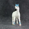 Estatuetas decorativas engraçado quart cavalo branco plástico sólido brinquedos estáticos para crianças ornamentos
