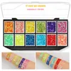 24 couleurs y paillettes face corps gel palette de fard à paupières lèvres cloue les cheveux maquillage maquillage miroitement amorce 240321