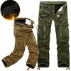 Winter Fleece Warme Tactische Broek Zip Cott Broek Losse Legergroene Cargo Broek Mannen Casual Plus Dikker Tooling Broek maat 40 p8vf #