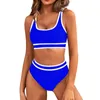 Kadın Mayo Bölünmüş Seksi Bikini Moda Yüksek Bel Sütyen Yastıklı Çelik Mayo Plaj Giyim Yüzme Takım