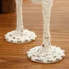 2024 2 Pieces Crystal Champagne Flute Glasses Wedding Decoration Marriage Bride Groom Exquisite Workmanship Easy to Use Gift 240312