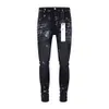 High Street Fashion Mens Jeans Worn Out Black Grey Paint Inkjet Slim Fit PURPLE Jeans Mens Fashion