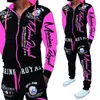 Męski garnitur sportowy bluza z kapturem i spodnie Set Hood Tracksuit F79T#