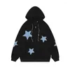 Heren Hoodies Lente Unisex Rits Ster Patch Losse Lange Mouw Casual Koppels Y2k Vest Jas Vrouw Kleding Sweatshirts