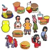 tv hamburger Anime charms wholesale childhood memories funny gift cartoon charms shoe accessories pvc decoration buckle soft rubber clog charms