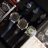 Relógios para homens mesa de luxo relógio redondo tamanho 45mm vidro safira suíço máquina automática movimento importado pulseira couro