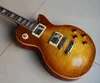 Chitarra elettrica personalizzata SunBurst Flame con top in acero Accordatore Tuilp, hardware cromato