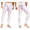 Glänzende Herren-Leggings, halbdurchgehende, dünne Hosen, einfarbige Hose für Yoga, Übung, Laufen, Fitn, Sport, Workout, Schwimmen 98aw#