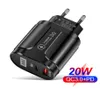 20W QC30 Szybkie ładowanie PD Type C Szybka ładowarka podwójna Port Port Telefon ładowarka do Cargador1503899