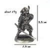 Estatuetas decorativas branco cobre japonês shogunate samurai miniaturas vintage metal soldados modelo estátua brinquedo de mesa decoração ornamento