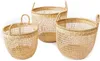 Laundry Bags Set Of 3 Floppy Seagrass Baskets Natural Woven Storage Basket For Planter