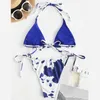 Maillots de bain pour femmes Ensembles de maillot de bain Split Plus Print Piece Taille Beachwear Deux femmes Bikini Vache Maillots de bain Tankinis Set Beach Maillots de bain