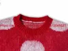 Pulls pour hommes Mohair Knit Red Dots Pull Hommes Femmes Col Rond Oversize Sweatshirts