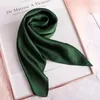 Sarongs 2023 New Fashion Summer Silk Square Scarf Solid Womens Satin Neck Headband Soft Beach Headband Free Delivery for Female Founders 240325