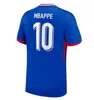 Maillots de Football 2024 2025 French Soccer Jerseys Player Version 24 25 Dembele Benzema Football Shirts Mbappe Griezmann Pogba Kante Maillot Foot Shirt Men