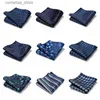 Näsdukar Paisley Hanky ​​Flower Pocket Square är lämplig för mäns kostymer Bröllopsfester Fashionabla Business Handtag Navy Blue Pockets Hanky ​​Red Square Y2403