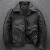 oryginalna skórzana kurtka motocyklowa płaszcz motocyklowy Slim Aviati Moto Biker Coats for Man 5xl Chaqueta de los Hombres Trip Streetwear Q84Q#